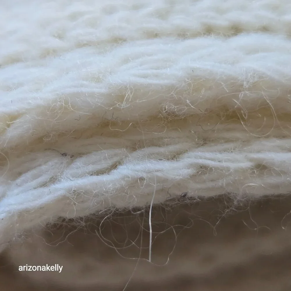 Wool or Wool Blend Cable Knit Ivory Scarf